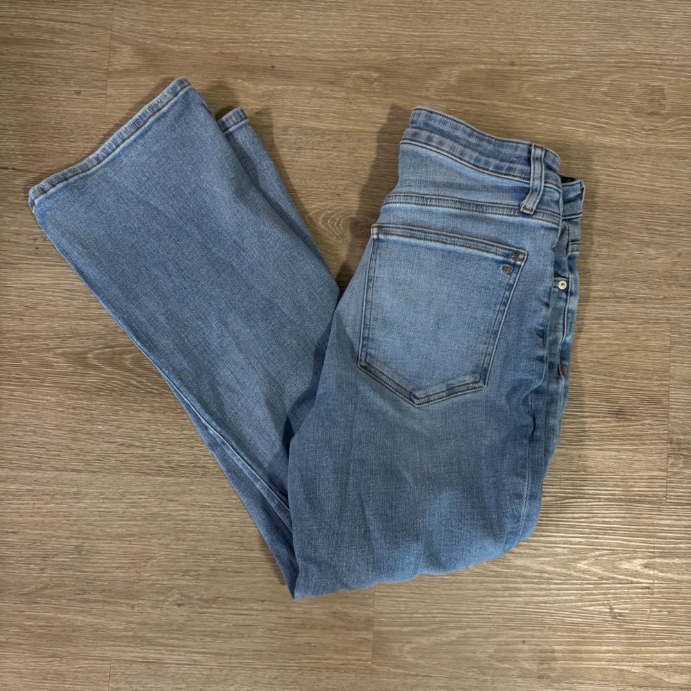 Madewell Mid-Rise Kick Out Jeans Womens 29 Blue Denim Stretch Flare
